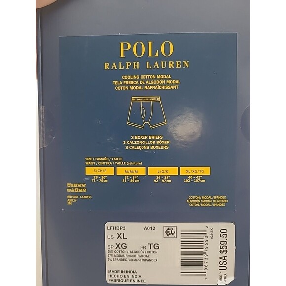 Polo Ralph Lauren Mens Size X-Large Polo Bear Multicolor Boxer Briefs 3-Pack New - Picture 4 of 5